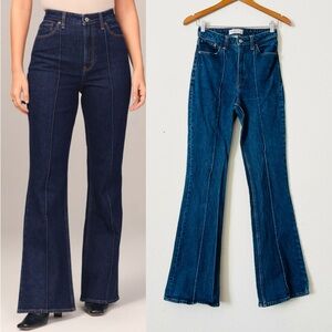 Abercrombie & Fitch Dark Blue High-Rise Flare Jeans